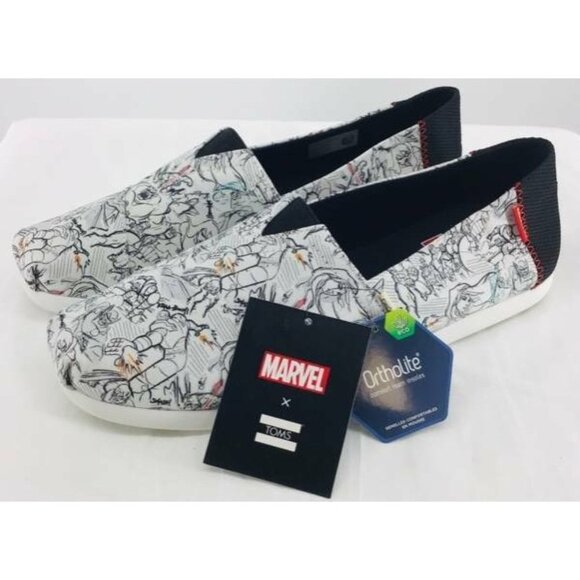 TOMS Marvel Concept Art Shoes Size 10.5 New - Picture 1 of 7